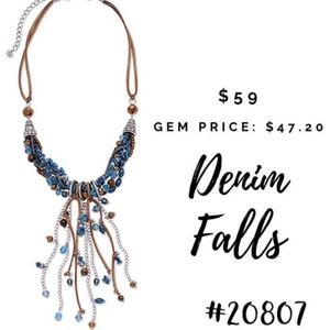 Premier Designs "Denim Falls" Necklace